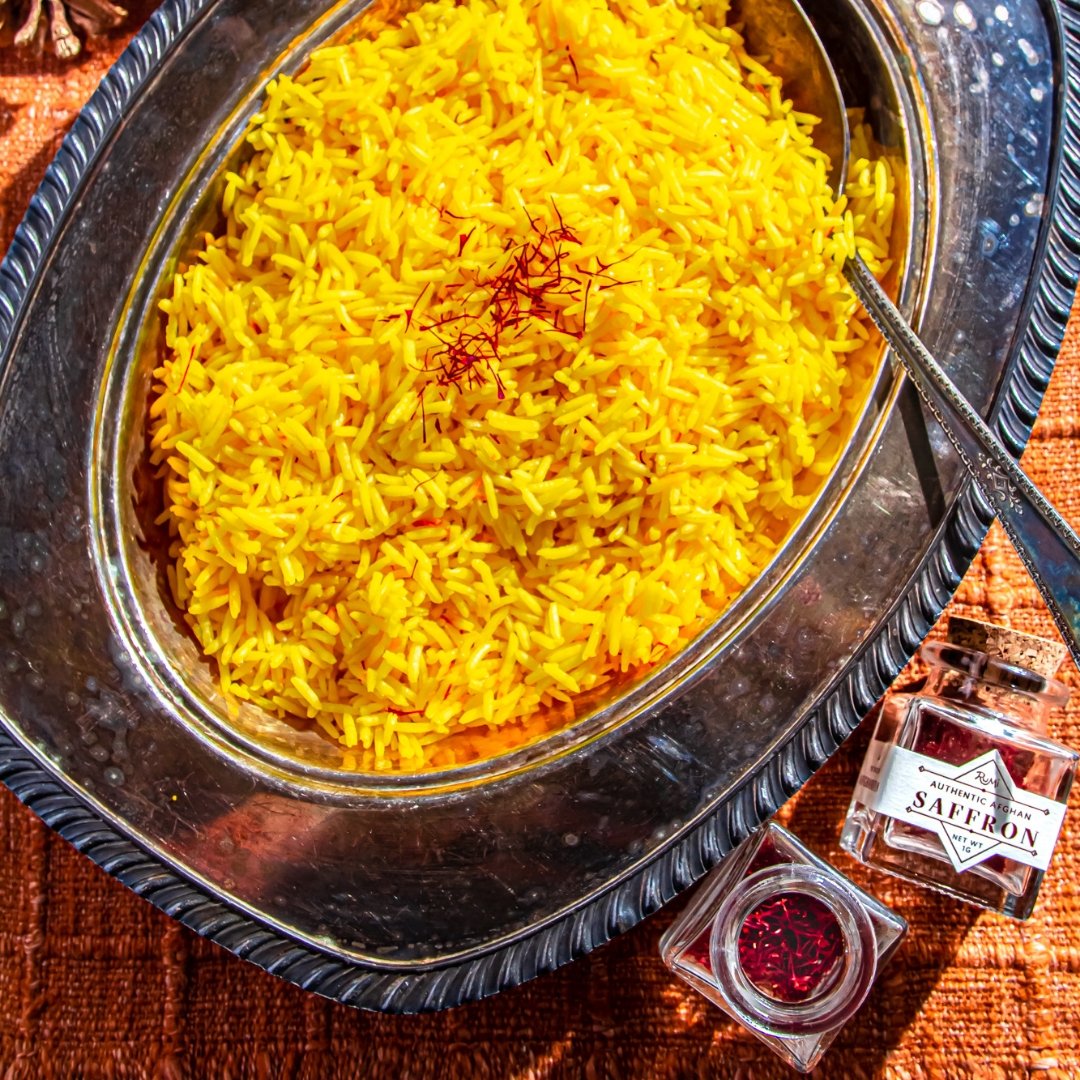 Easy Rice Cooker Saffron Rice Recipe