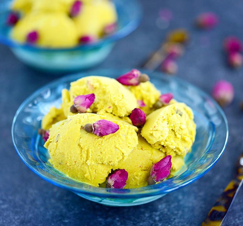 Persian Saffron Pistachio Ice Cream (Bastani) - Rumi Spice