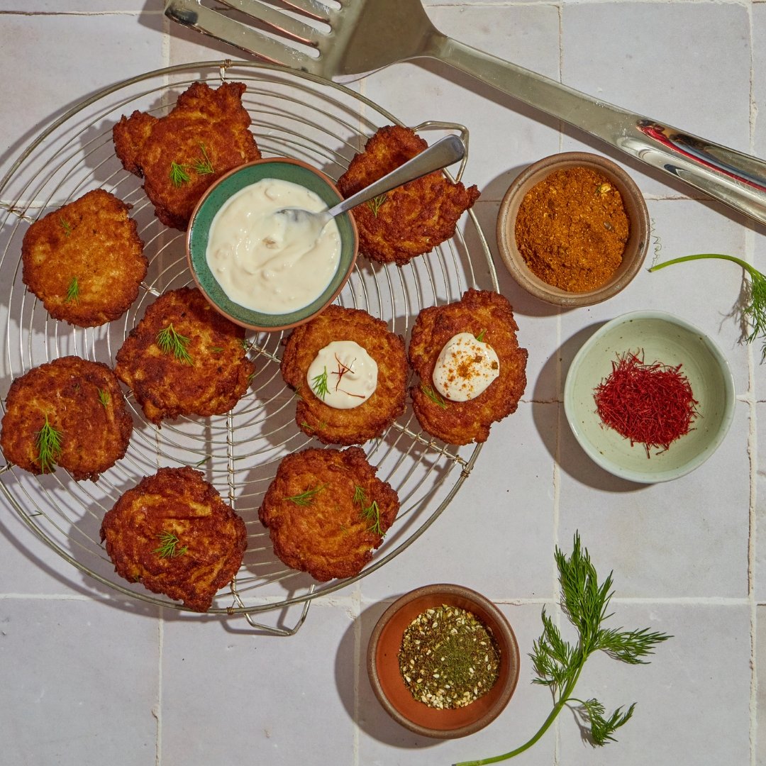 Saffron Latkes (Potato Pancakes) - Rumi Spice