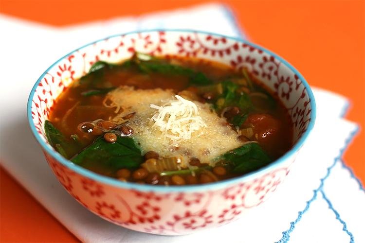 Spinach-Lentil Soup with Saffron & Manchego - Rumi Spice